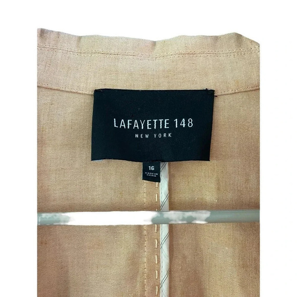 Lafayette 148 New York Women Pink Long Sleeve One Button Blazer Size 16 - Picture 4 of 6